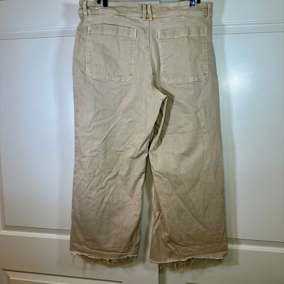 Mango Catherin High-Rise Culotte Wide Leg Raw Hem Jeans 16 - Picture 10 of 16